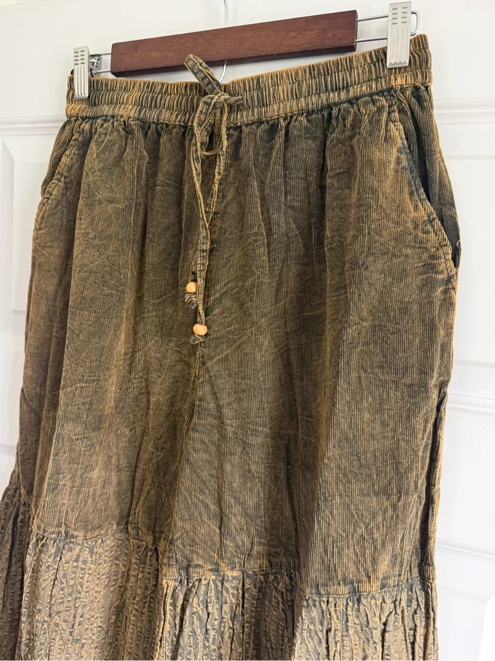 Young Threads NWT Olive Green Earthy Boho Wide Leg Pants Medium